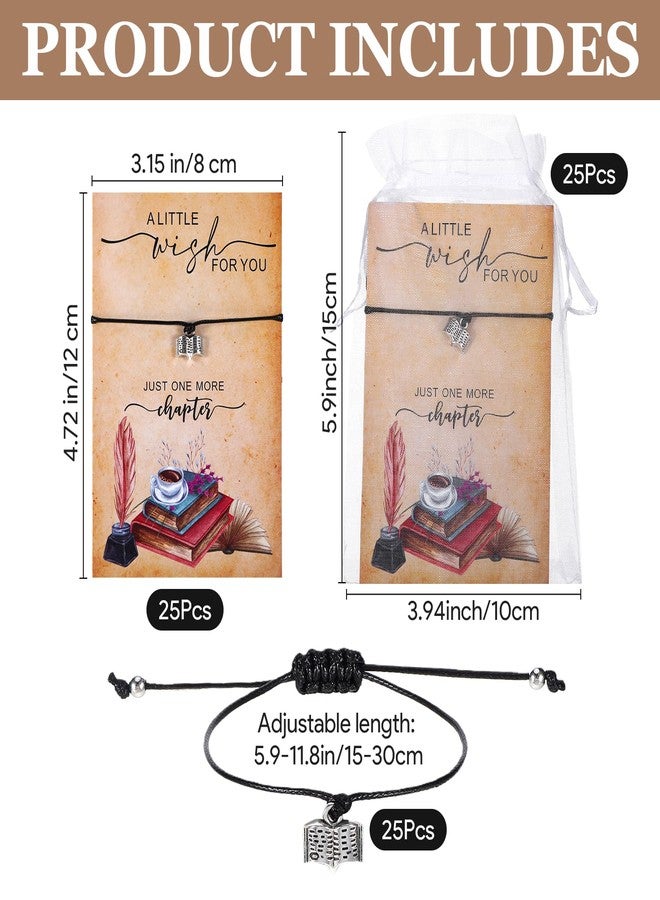 Motthjcw 25 Sets Christmas Book Club Gifts for Women, Book Lovers Gifts Reading Bookworm Bracelet with Wish Card, Friendship Bracelet Gifts for Reading Lovers Librarian Bookish Readers Teacher - Image 2
